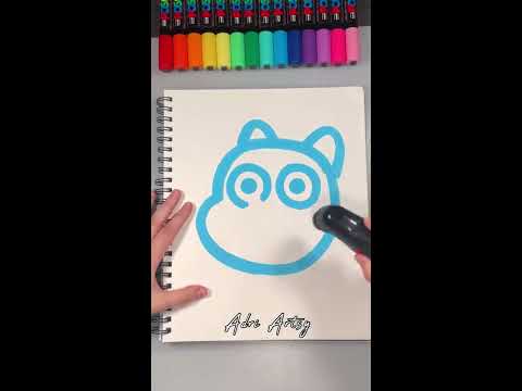 Activating my THICK Blue Posca Mop'r and Drawing with it! #shorts 
